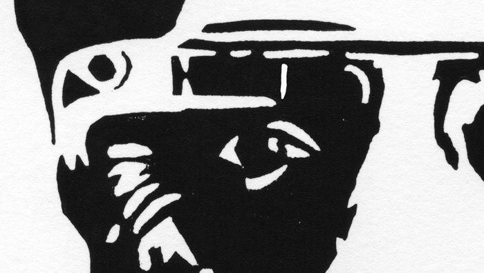 Sergey Brin (linocut) (Detail 1)