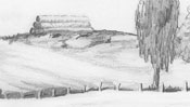 Landscape pencil drawing (Detail 1)