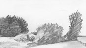 Landscape pencil drawing (Detail 3)