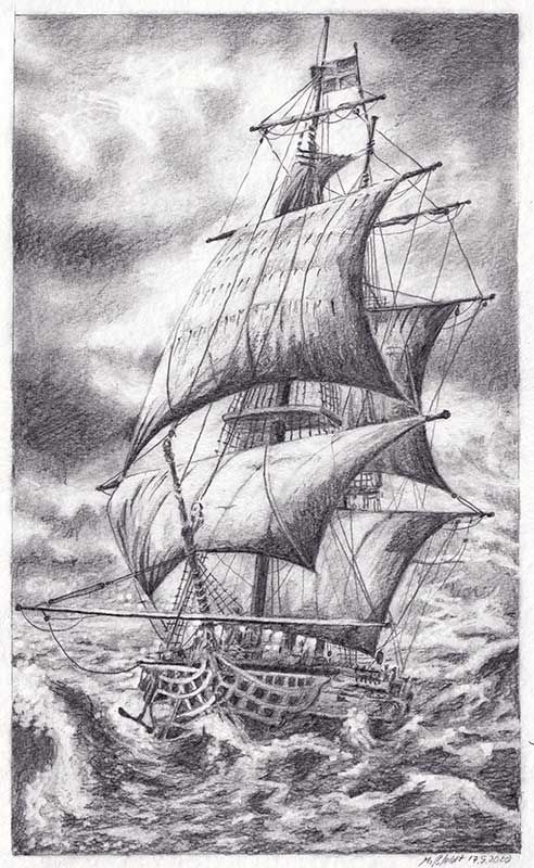 Pirate' s ship - John Junior Art - Drawings & Illustration, Vehicles &  Transportation, Boats, Ships, & Submarines, Ships - ArtPal