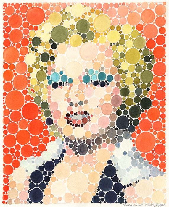 Portrait Marilyn Monroe (Neo-Pointilism)