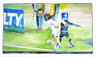 : Watercolor Google vs. facebook